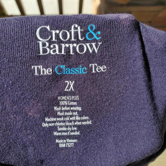 Croft & Barrow Blue Floral Short Sleeve T-Shirt Women's Plus Size 2X NWOT - Picture 2 of 15